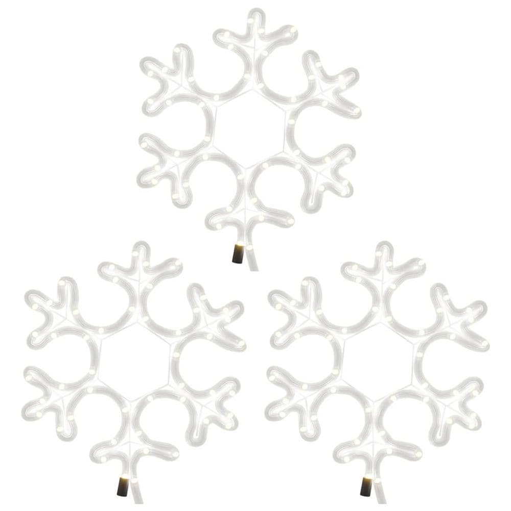 Figura Natalizia Fiocco Di Neve Led 3 Pz Bianco Caldo 27x27 Cm - Foto 5