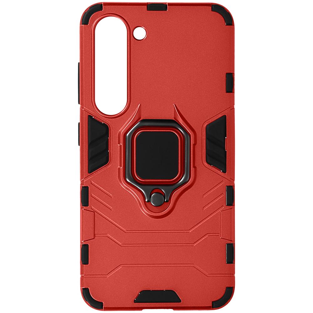 Cover Samsung Galaxy S23 Ibrida Antiurto Supporto Anello Metallico Rossa - Foto 1