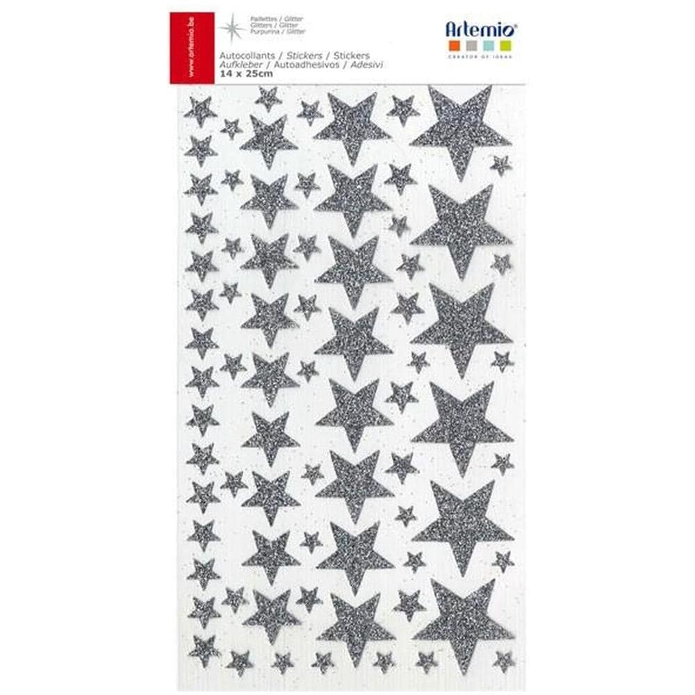300 Adesivi Stelle Argente Con Glitter - Foto 1