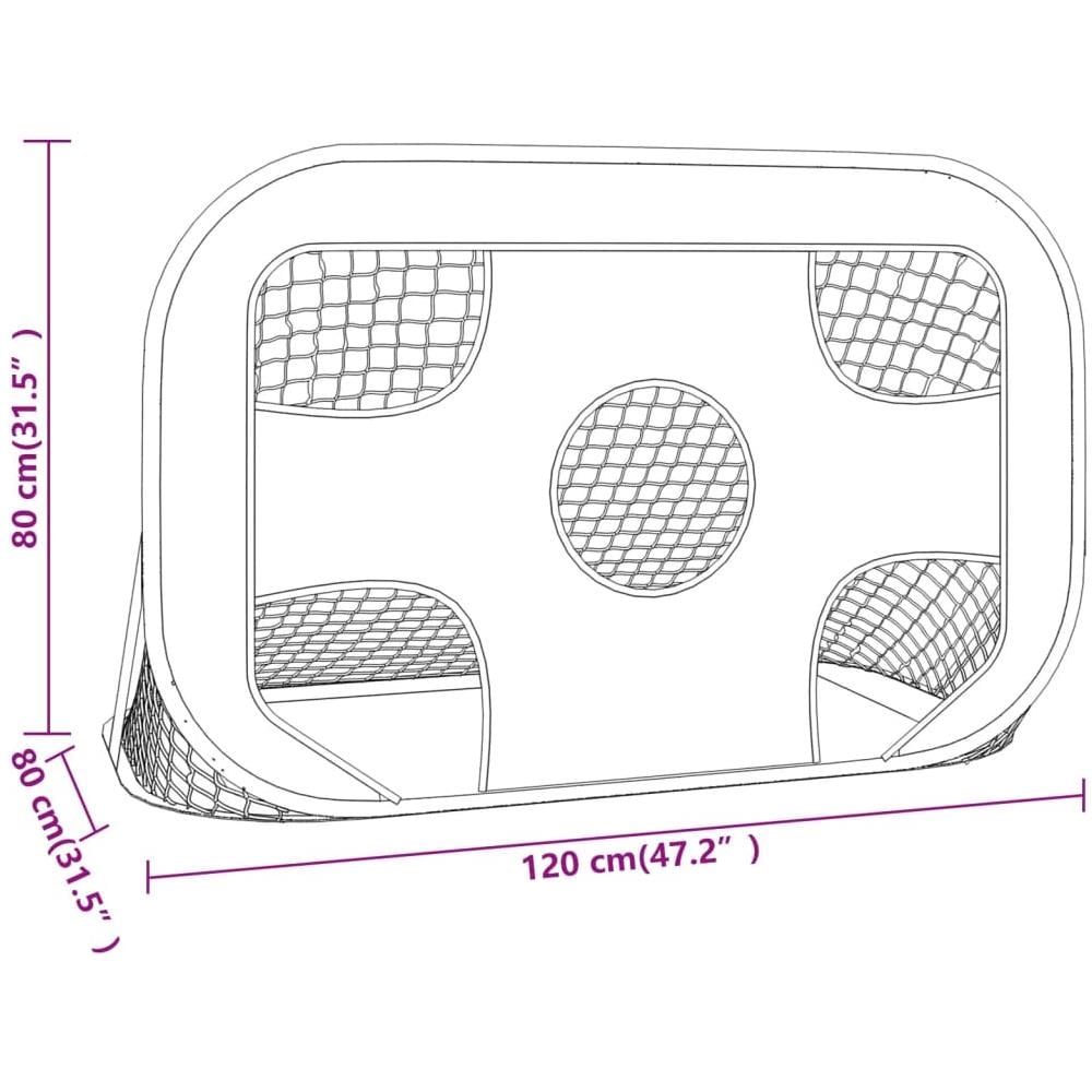 Porta Da Calcio Con Bersagli 120x80x80 Cm In Poliestere - Foto 2