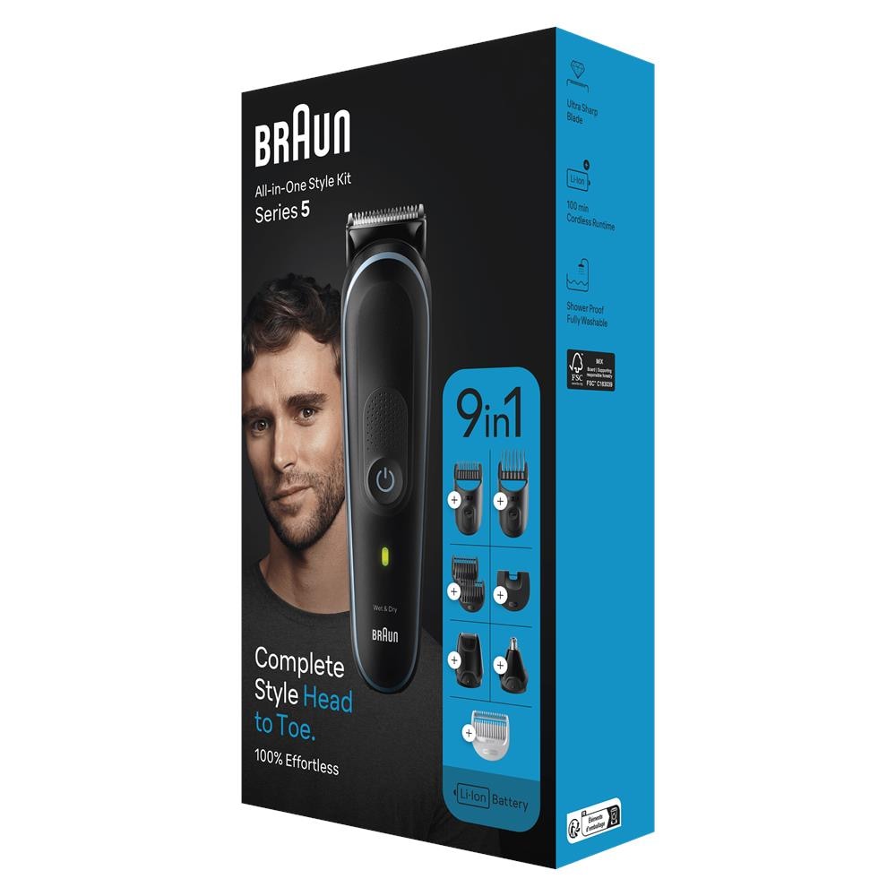 Rifinitore 9-in-1 MGK541 Wet & Dry per Barba Corpo Capelli Lama in Acciaio Inossidabile Colore Nero / Blu - Foto 8