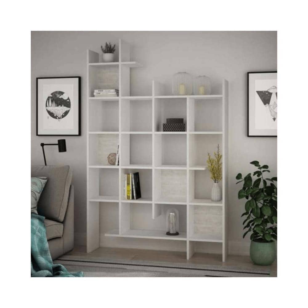 Libreria Manco Bianca 6 Ripiani 122x25.5x188h - Foto 1