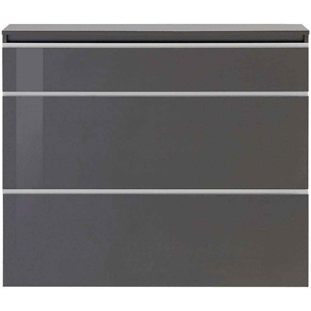 Scarpiera Piero, Mobile Multiuso A 2 Ante E 1 Anta A Ribalta, Portascarpe Da Ingresso, 100% Made In Italy, Cm 120x27h108, Antracite Lucido - Foto 4