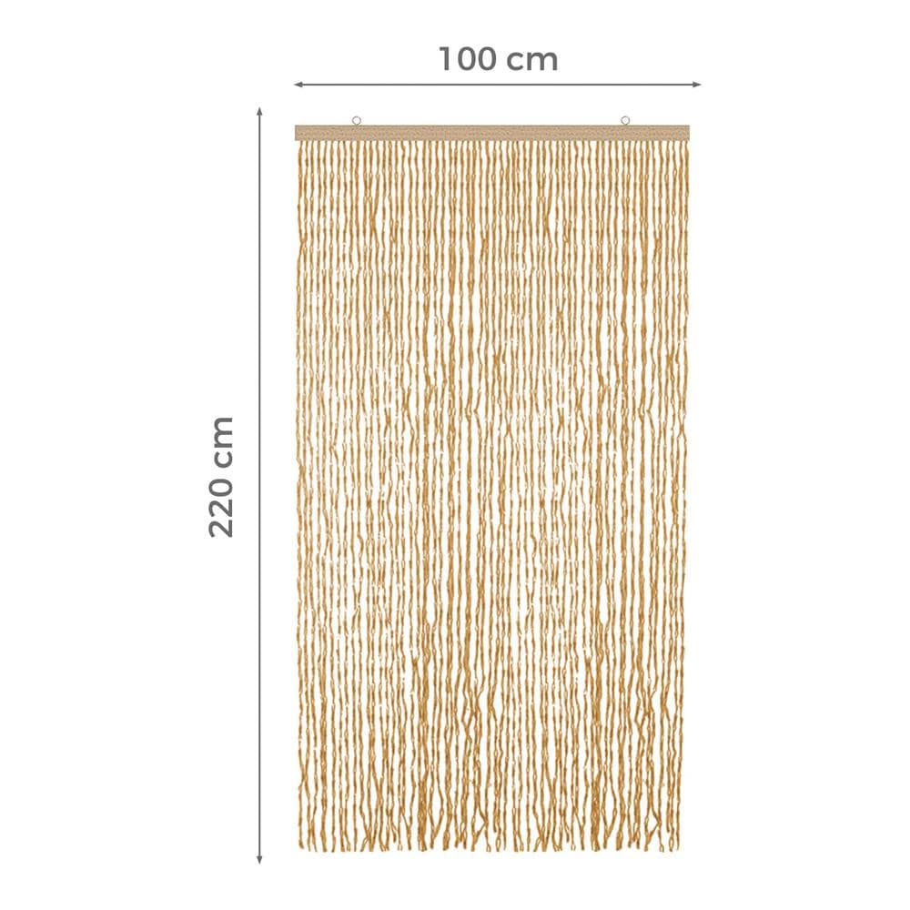 Tenda Antimosca Antirumore Caduta Pannello Porta Finestra Casa Mais 100x220 Beige - Foto 5