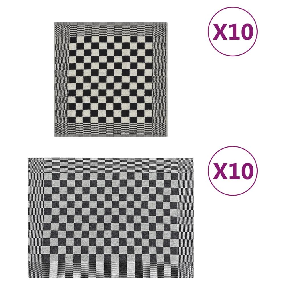 Set Strofinacci 20 Pz In Cotone Nero E Bianco - Foto 1