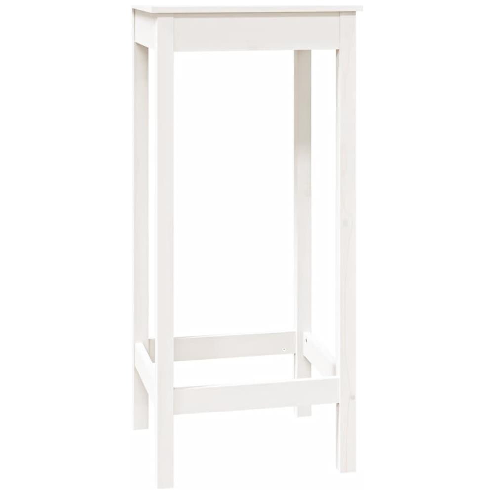 Tavolo Da Bar Bianco 50x50x110 Cm In Legno Massello Di Pino - Foto 2