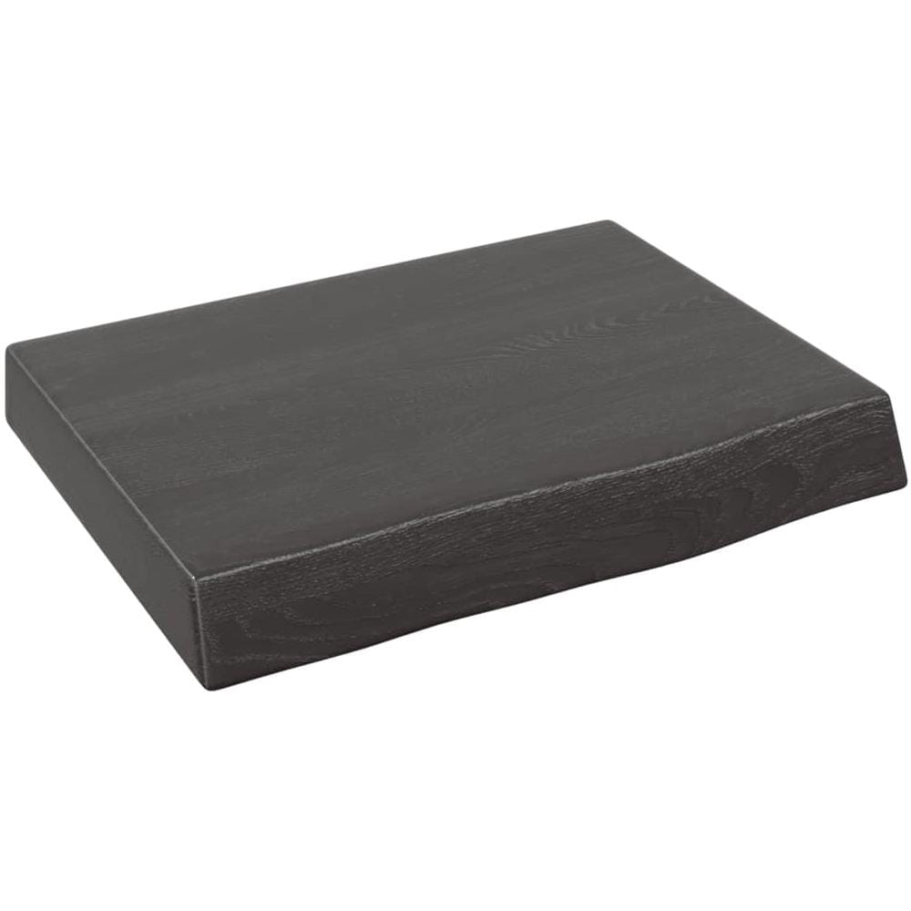 Ripiano Muro Marrone Scuro 40x30x (2-6) cm Massello Rovere Trattato - Foto 1