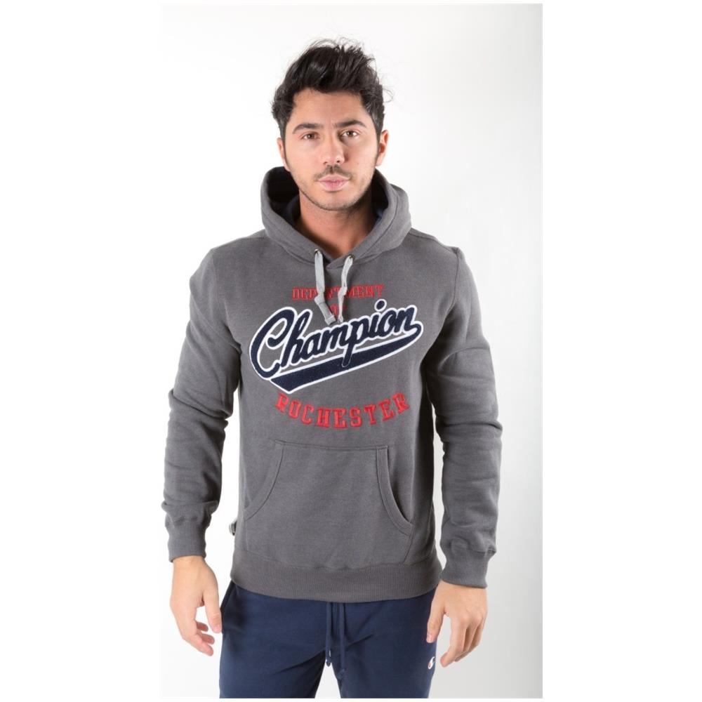 Felpa Uomo Varsity Chiusa Con Cappuccio M Grigio - Foto 1