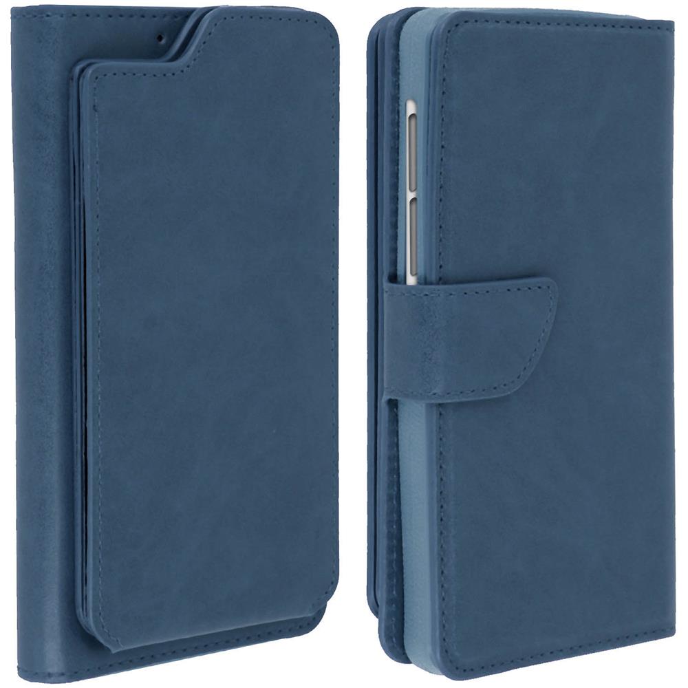 Custodia Smartphone 5,3"" A 5,5'' Universale Portafoglio Porta-carte - Blu Scuro - Foto 1