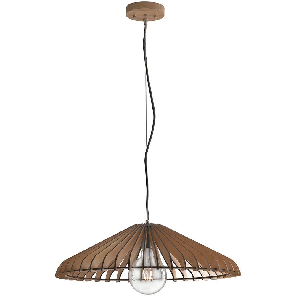 Sospensione Rustica In Legno Naturale Lampadario Moderno E27 I-calder-s30 - Foto 1