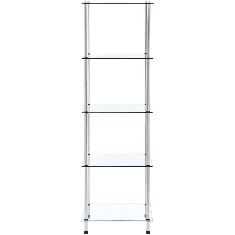 Scaffale a 5 Livelli Trasparente 40x40x130cm in Vetro Temperato - Foto 2