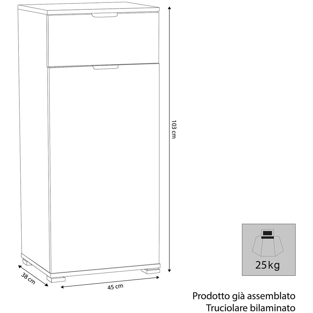 Paloma - Armadietto Con Un'anta E Un Cassetto - Foto 2