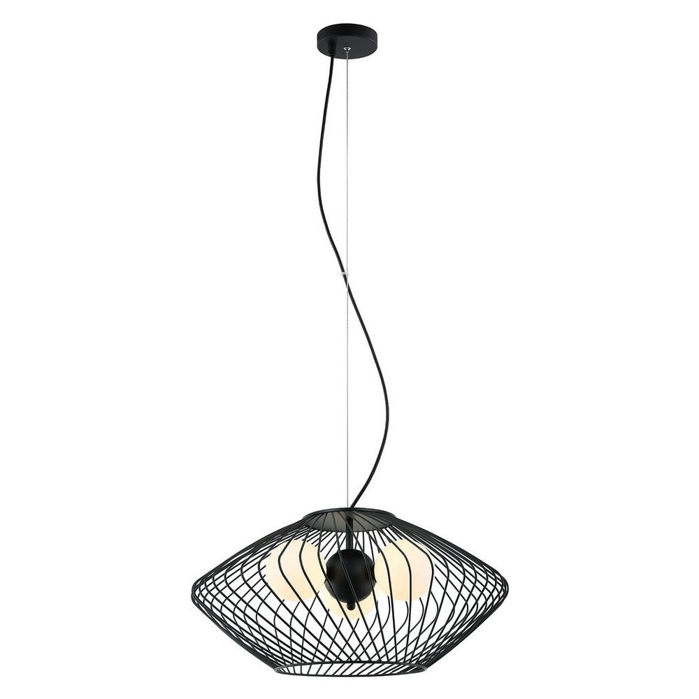 Lampada A Sospensione Moderna Nera A 3 Luci Con Paralume Nero E Bianco, G9 - Foto 1