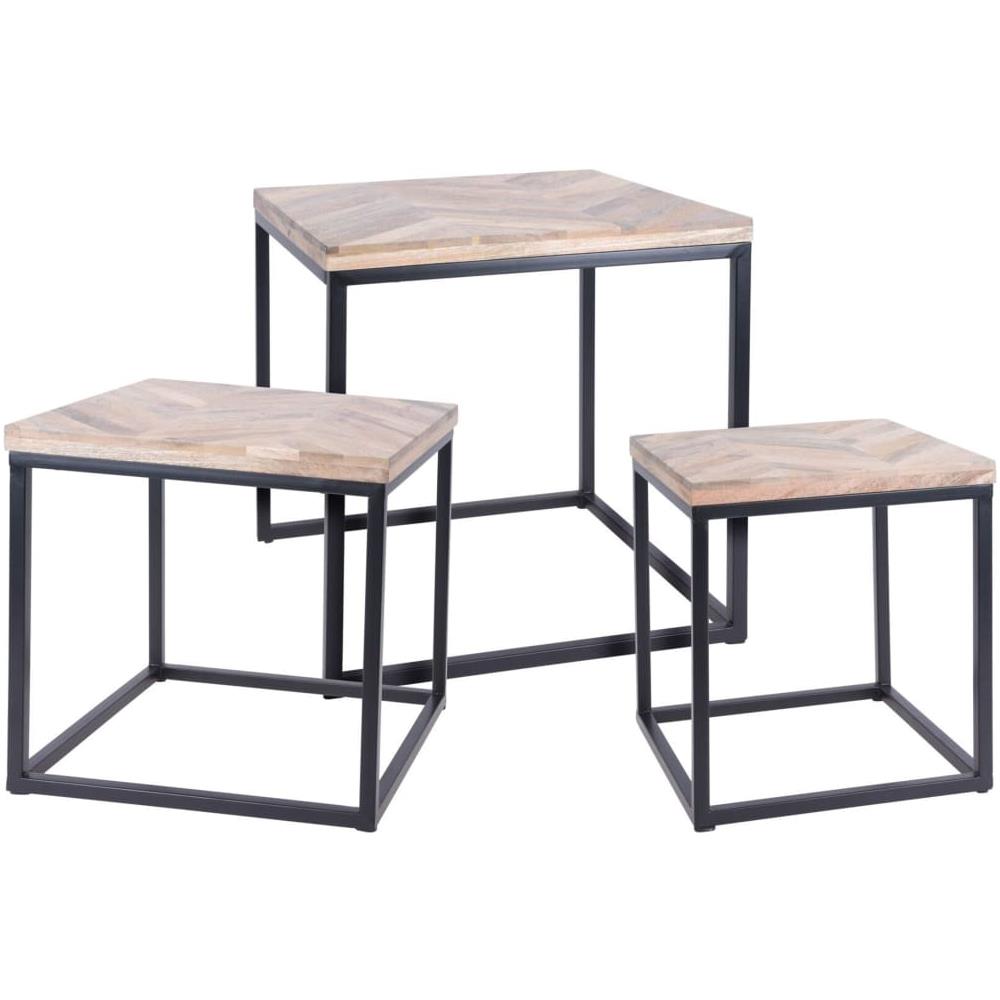 H&S Collection Set Tavolini da Salotto 3 pz in Teak - Foto 1