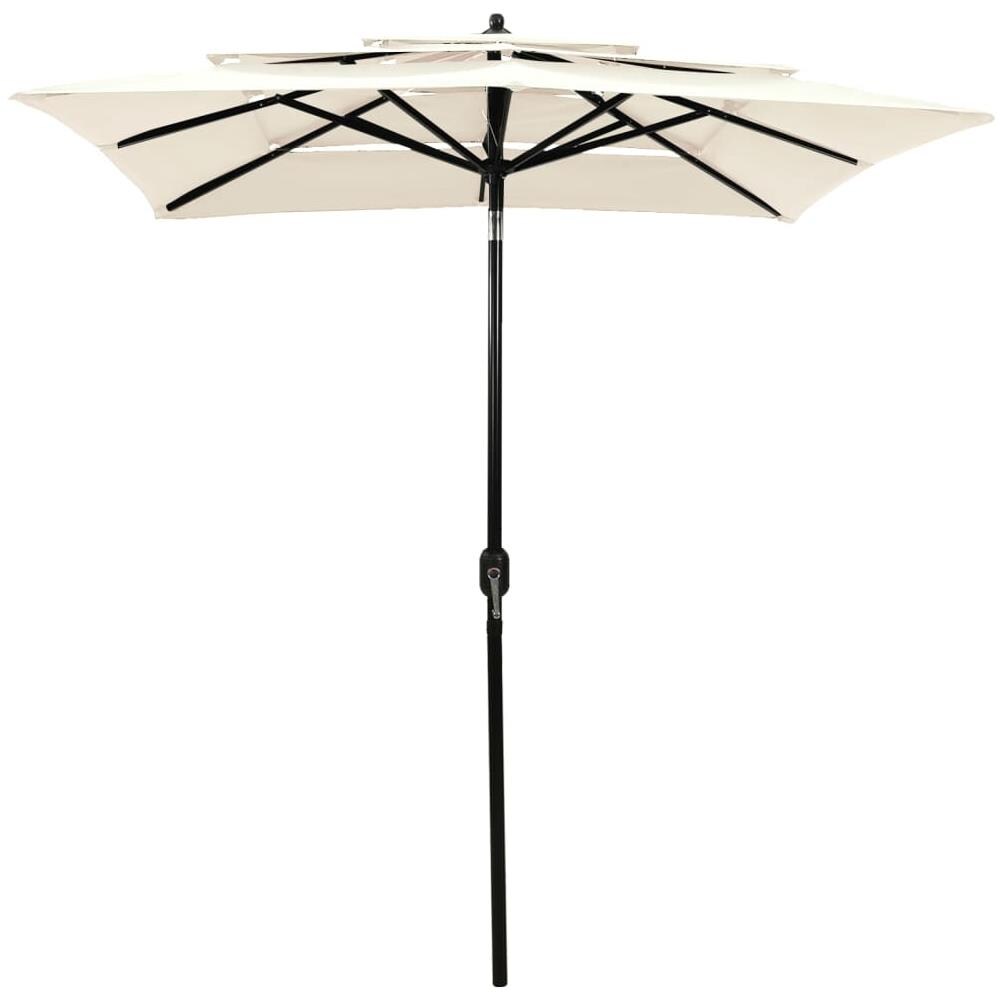 Ombrellone a 3 Livelli con Palo in Alluminio Sabbia 2x2 m - Foto 3