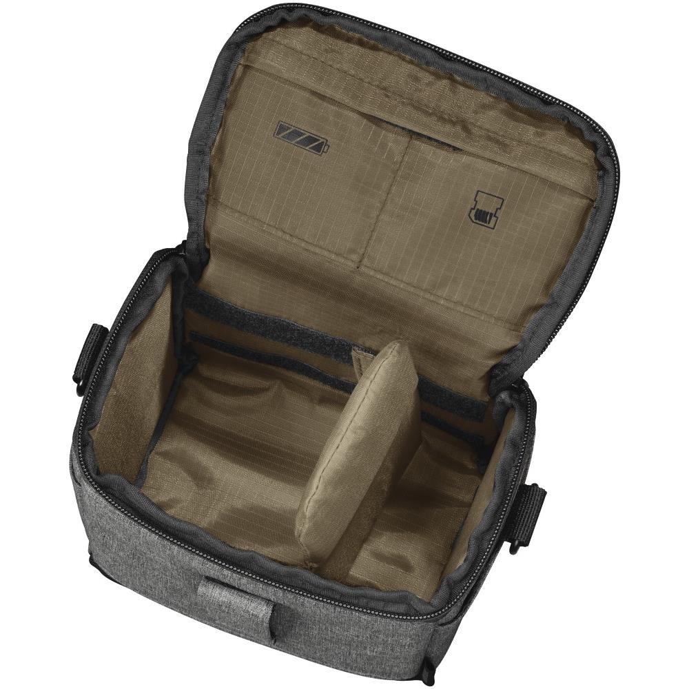 Hama Terra Custodia Compatta Grigio (hama Terra 110 Camera Bag, Belt Loop, Shoulder Strap, Removable Divider, Grey, 15.5 - Foto 2
