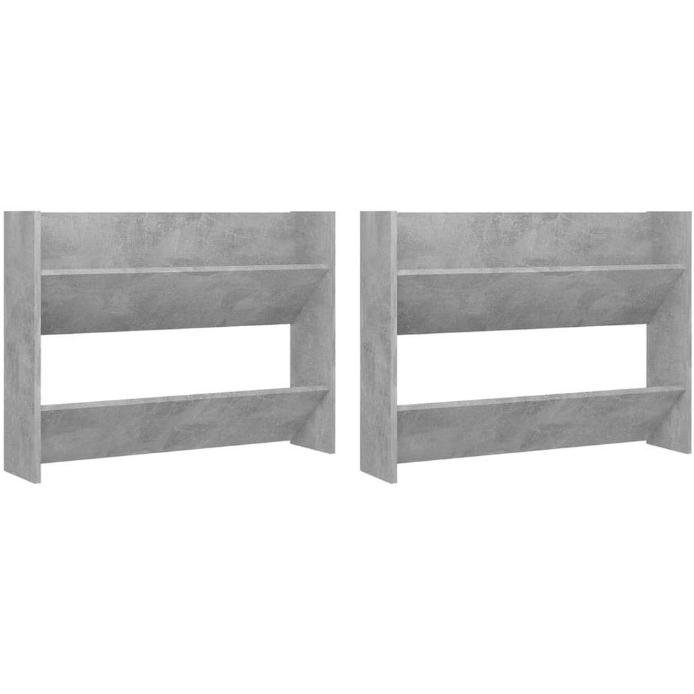 Scarpiere A Muro 2 Pz Grigio Cemento 80x18x60 Cm In Truciolato - Foto 2