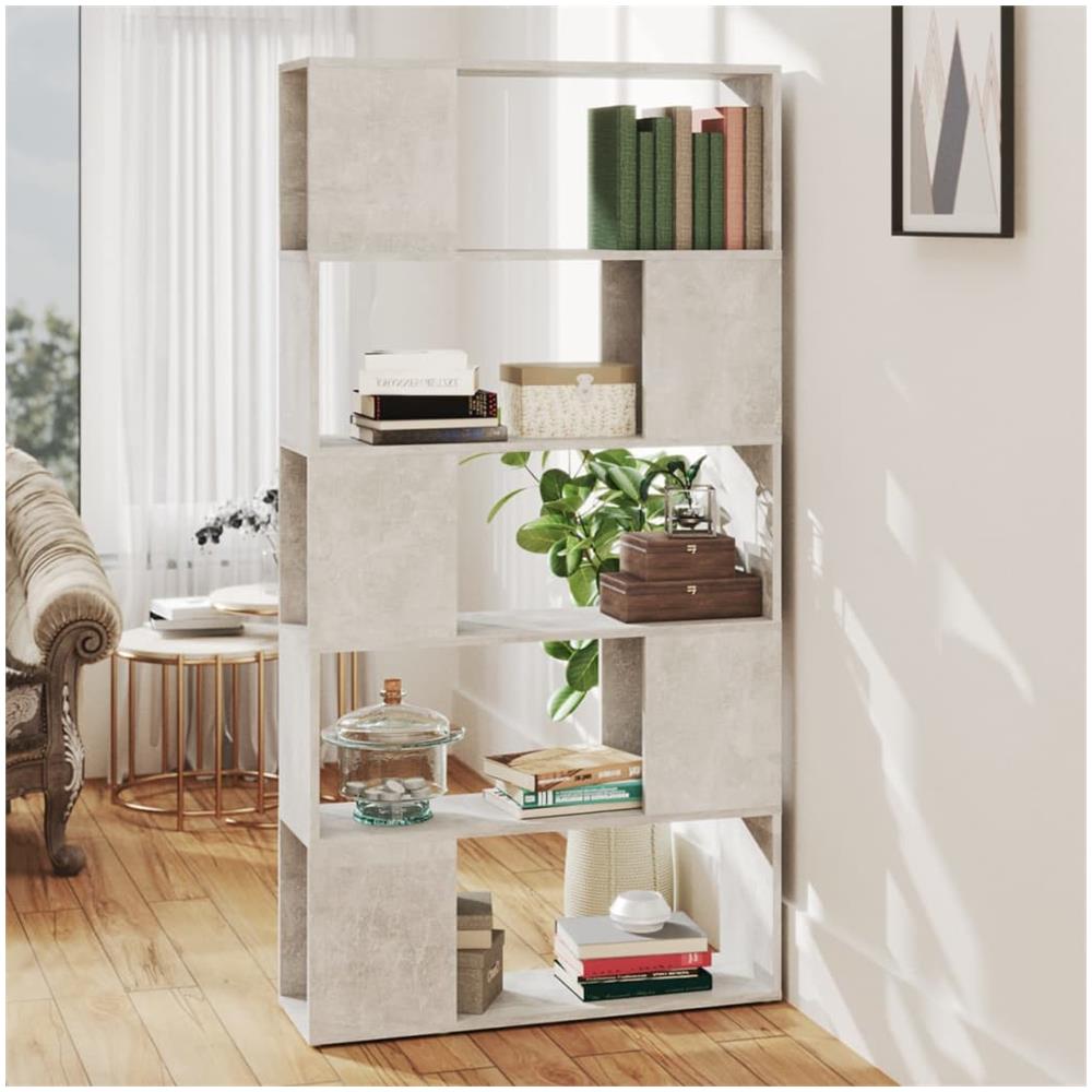 Libreria /Divisorio Grigio Cemento 80x24x155 cm in Truciolato - Foto 1