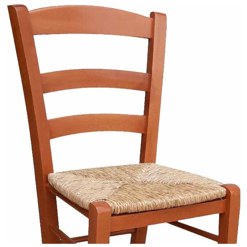 Sedia Legno Paesana Ciliegio Con Seduta In Paglia - Foto 4