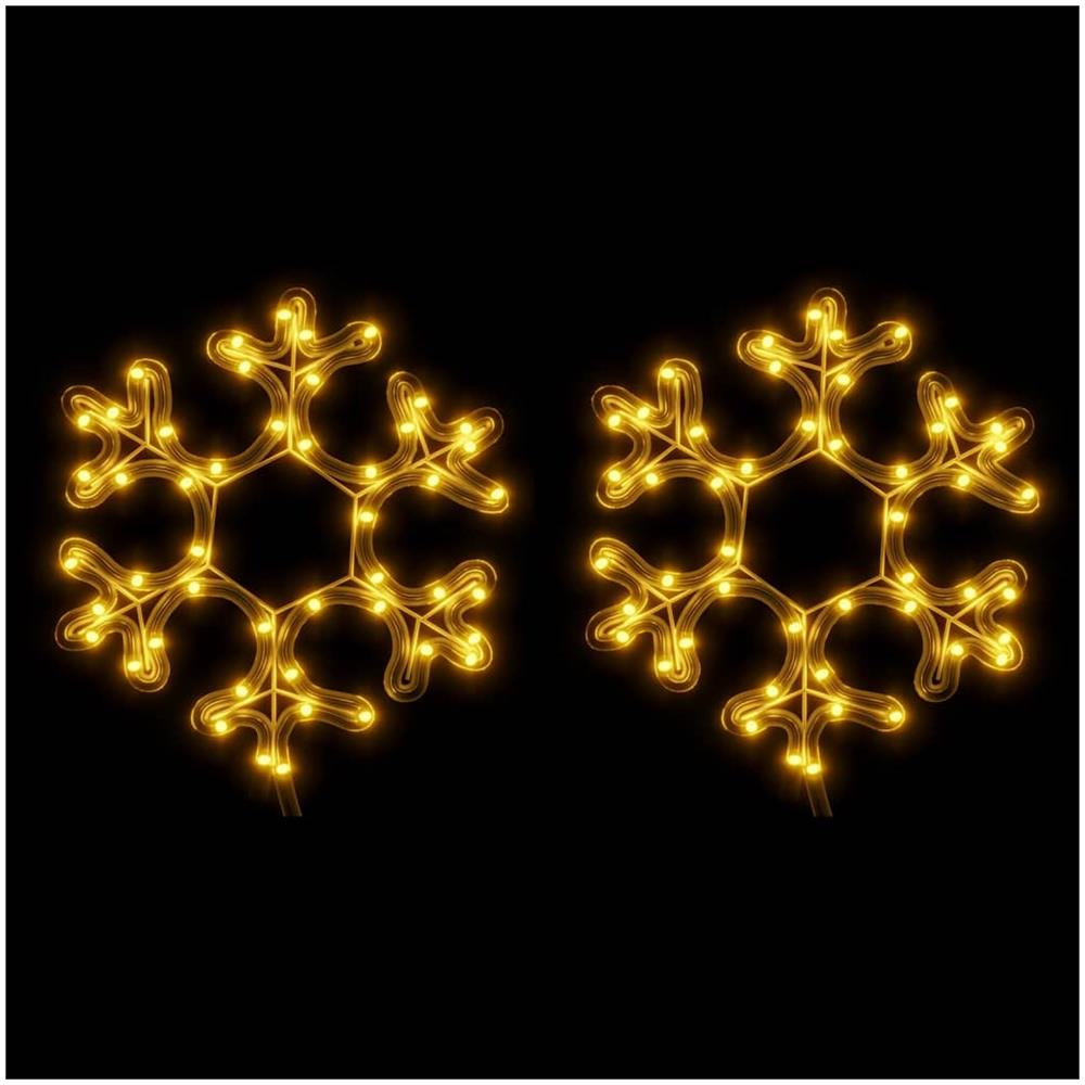 Figura Natalizia Fiocco Di Neve Led 2 Pz Bianco Caldo 27x27 Cm - Foto 2