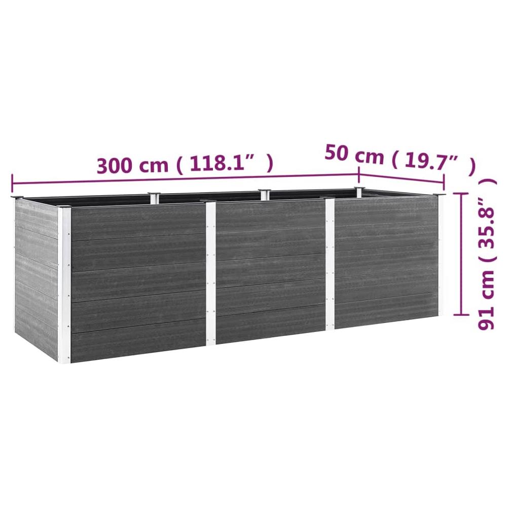 Fioriera Rialzata Da Giardino Grigia 300x50x91 Cm In Wpc - Foto 6