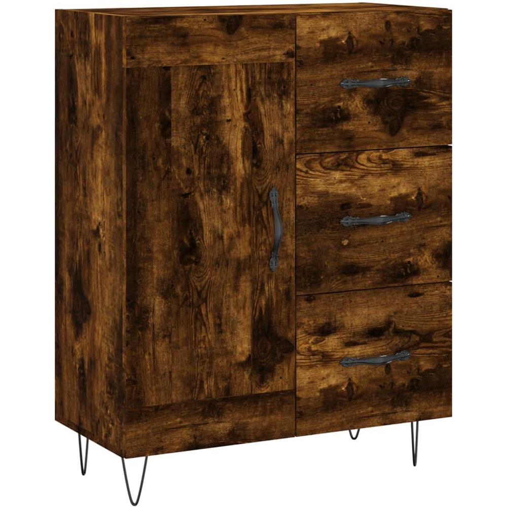 Credenza Rovere Fumo 69,5x34x90 Cm In Legno Multistrato - Foto 2