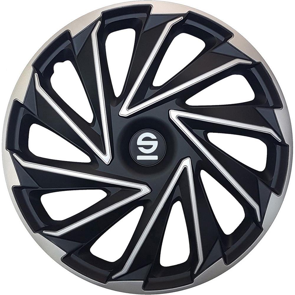 Set 4 Copricerchi 15"" Pollici Copriruota Auto Varese Spc1580svbk Argento Nero - Foto 1