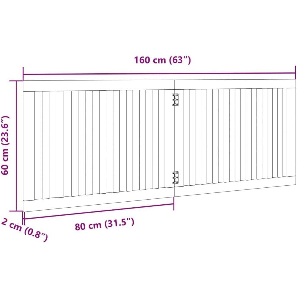 Cancello per Cani Pieghevole 2 Pannelli Bianco 160 cm Pioppo - Foto 9