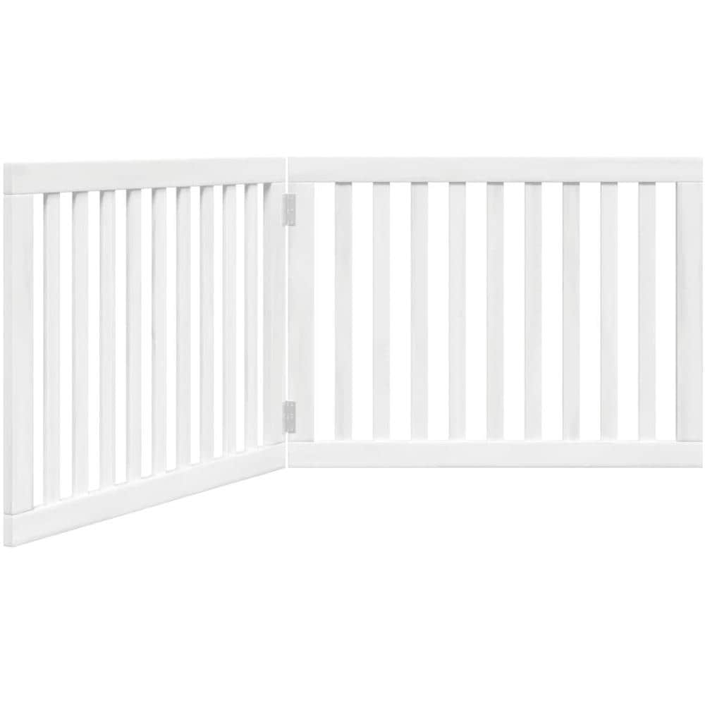 Cancello per Cani Pieghevole 2 Pannelli Bianco 160 cm Pioppo - Foto 1