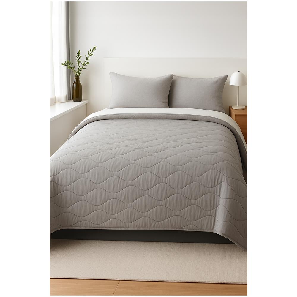 Piumino in silicone per tutte le stagioni 180x200 cm - Grigio - Antiallergico - Leggero e caldo - Foto 1