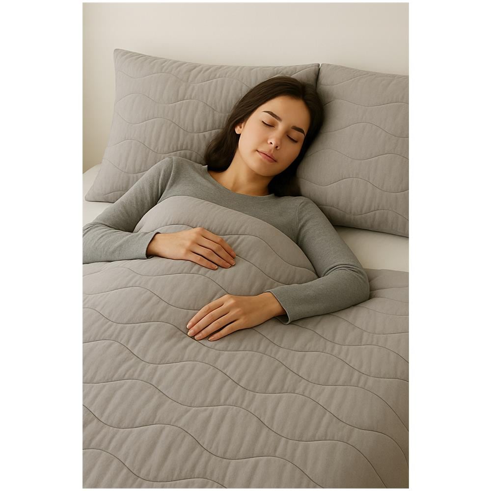 Piumino in silicone per tutte le stagioni 180x200 cm - Grigio - Antiallergico - Leggero e caldo - Foto 2