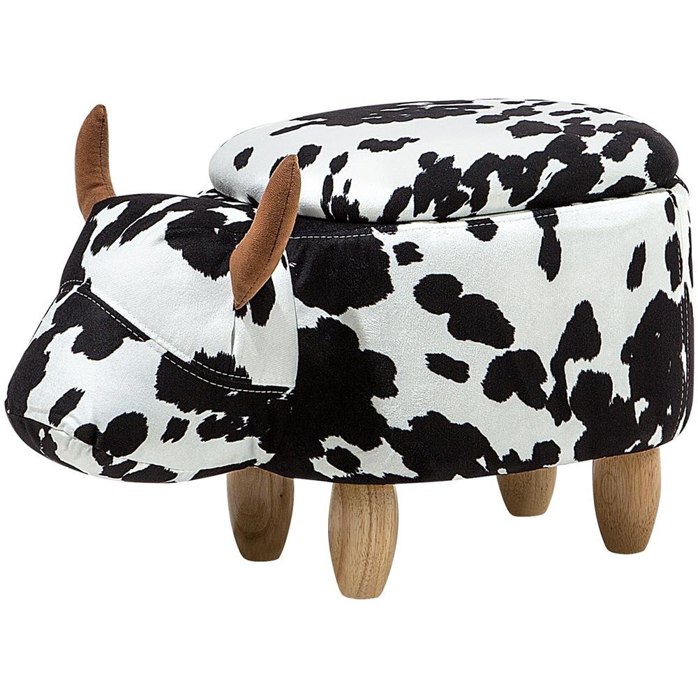 Pouf In Tessuto Bianco / nero Cow - Foto 1
