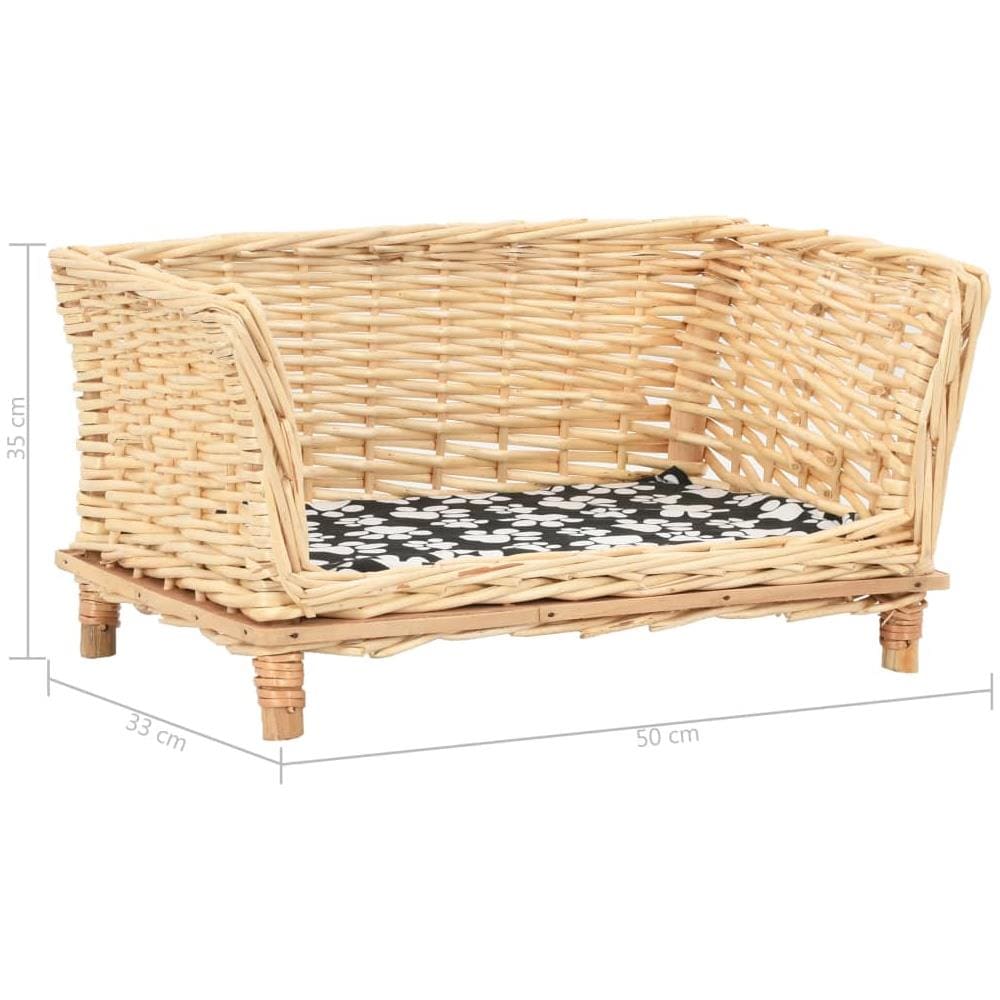 Cesta Per Cani Con Cuscino 50x33x35 Cm Salice Naturale - Foto 6
