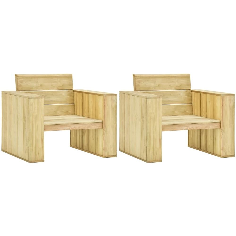 Sedie Da Giardino 2 Pz 89x76x76 Cm In Legno Di Pino Impregnato - Foto 1