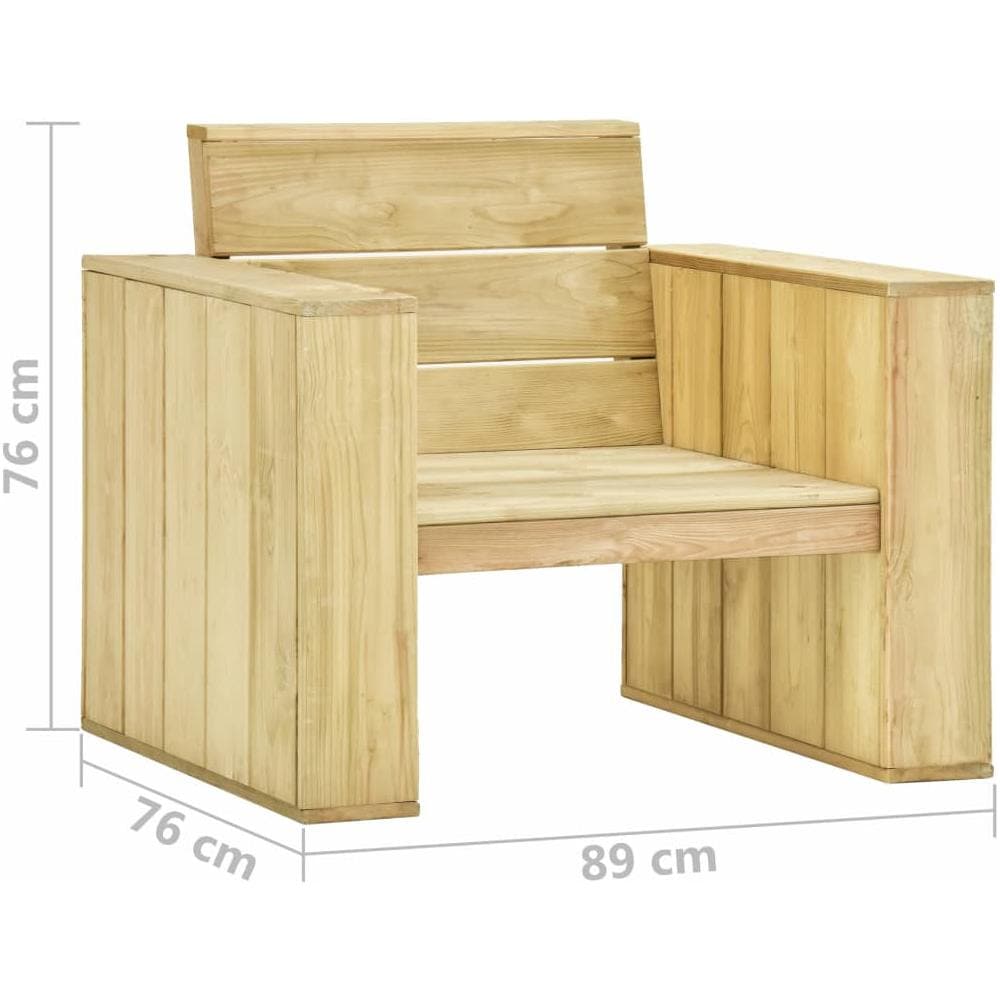 Sedie Da Giardino 2 Pz 89x76x76 Cm In Legno Di Pino Impregnato - Foto 14