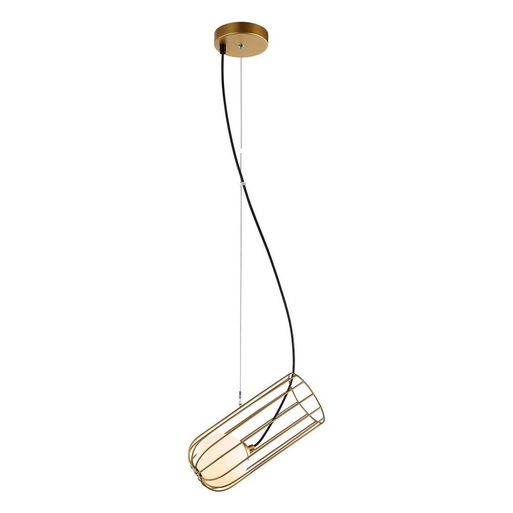 Pendente A Sospensione Moderno Dorato 1 Luce Con Oro, Paralume Bianco, G9 - Foto 2