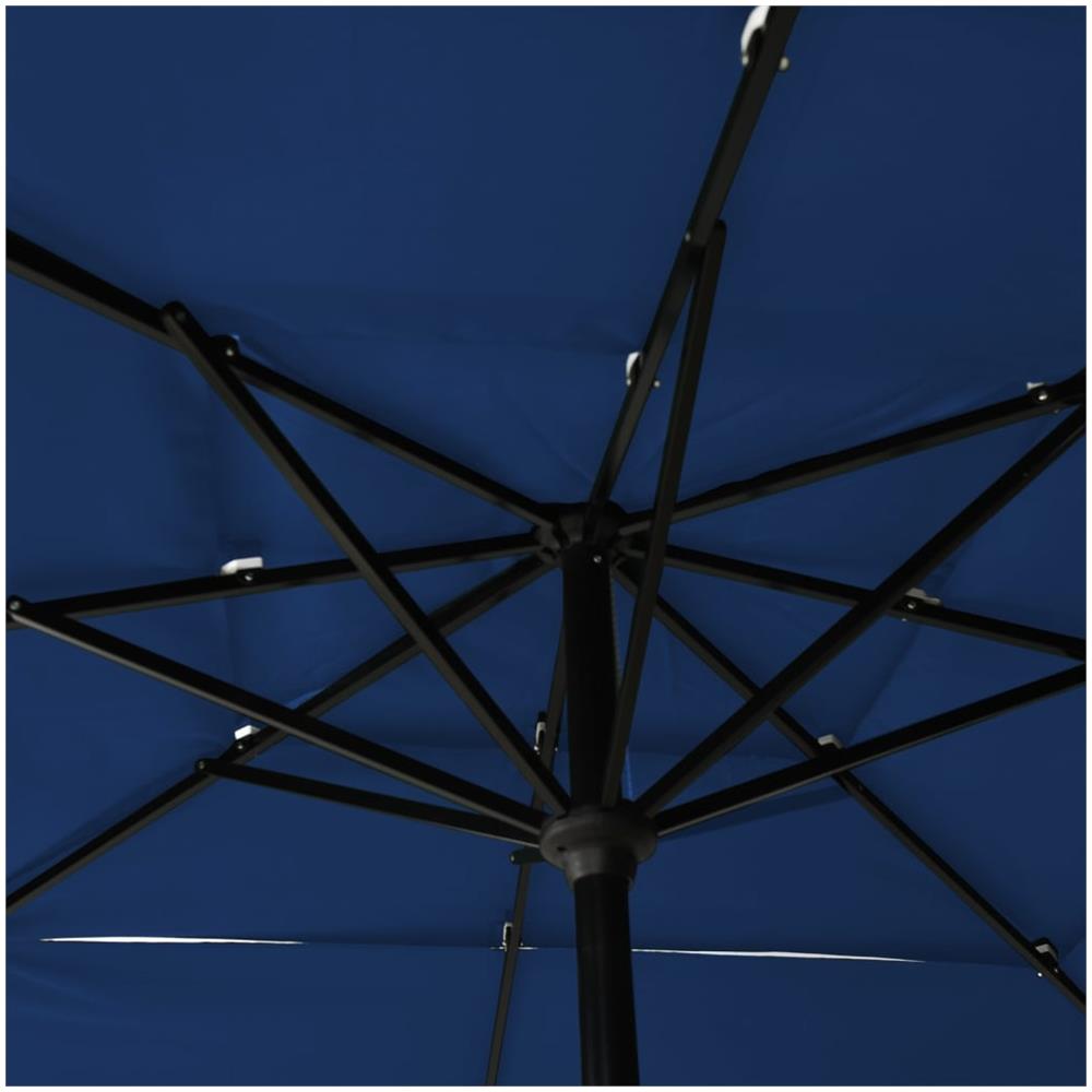 Ombrellone a 3 Livelli con Palo in Alluminio Azzurro 2,5x2,5 m - Foto 2