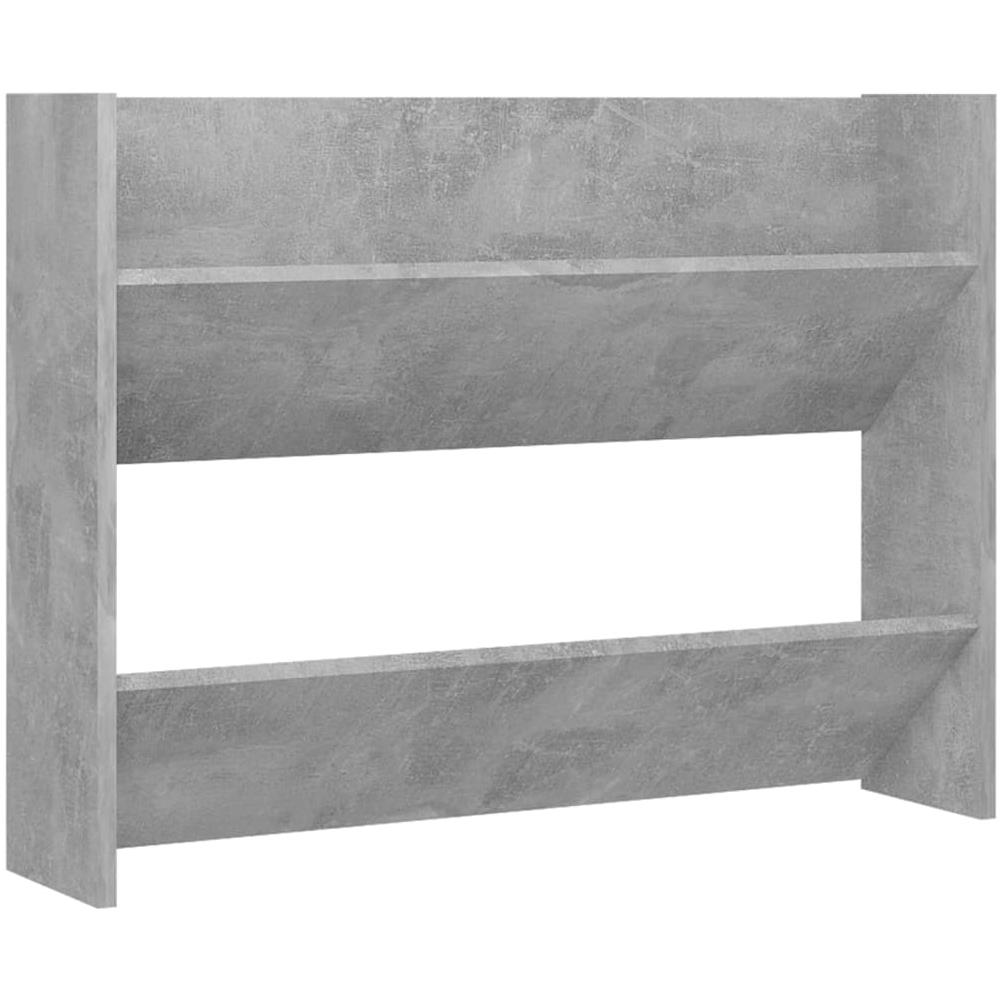 Scarpiera a Muro Grigio Cemento 80x18x60cm in Legno Multistrato - Foto 2
