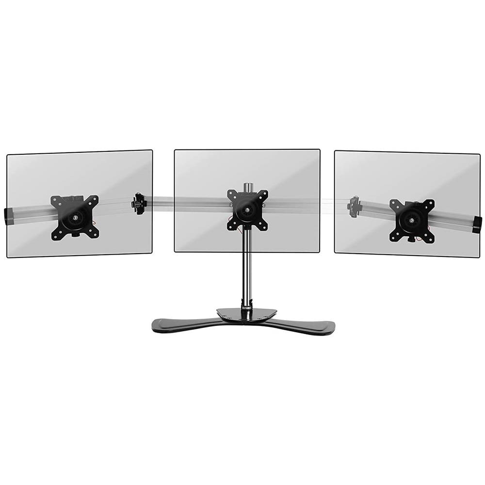 Dm753 Supporto Per 3 Monitor - Base In Acciaio Per Schermi Fino A 24"" - Altezza Regolabile - Guida In Alluminio Per Schermi Fino A 8 Kg - Inclinazione + / -15° - Rotazione Schermi 360° - Foto 1