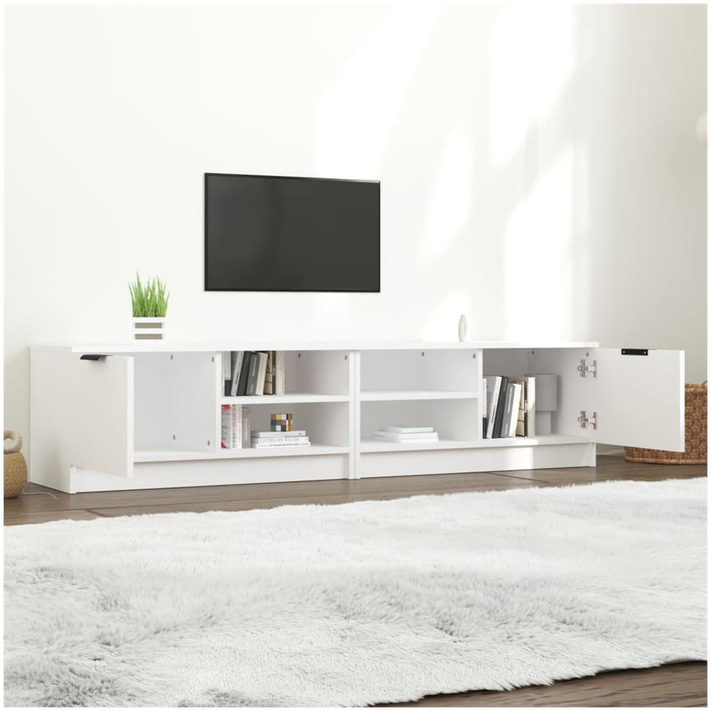 Mobili Porta Tv 2 Pz Bianchi 80x35x36,5 Cm In Legno Multistrato - Foto 2
