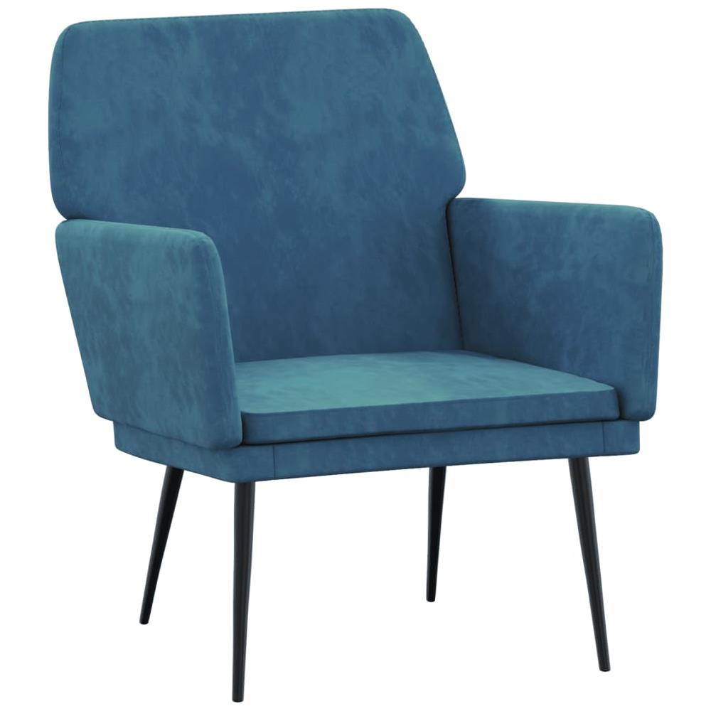 Poltrona Blu 62x79x79 Cm Velluto - Foto 2
