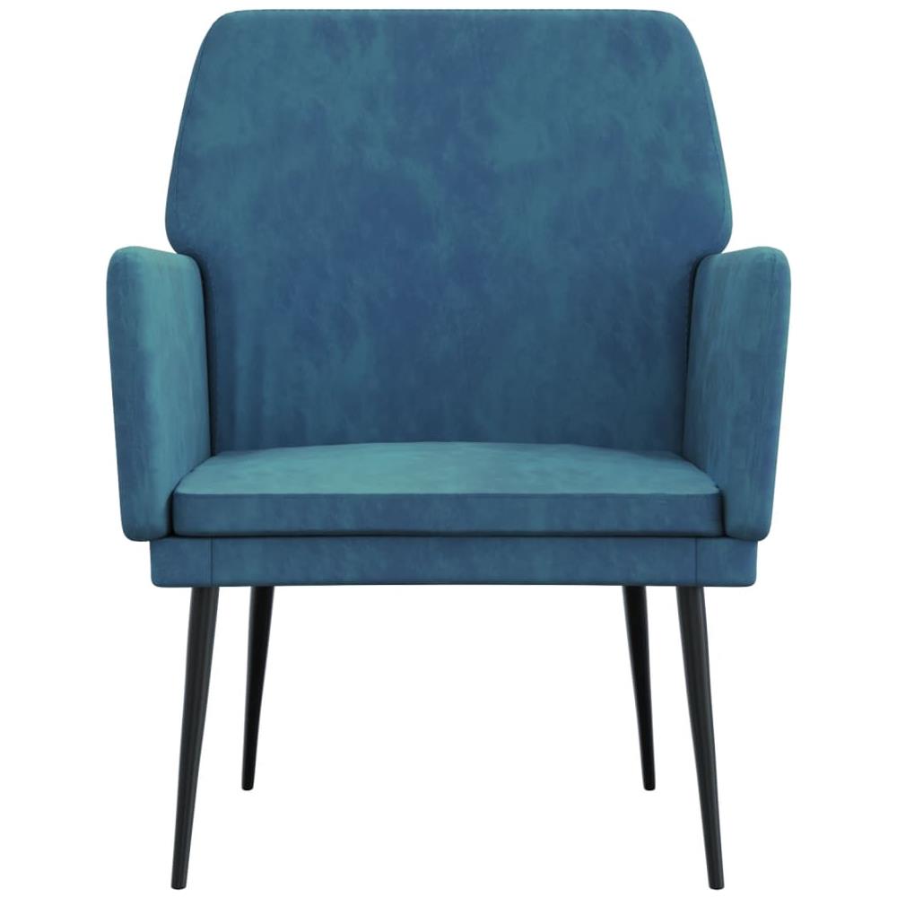 Poltrona Blu 62x79x79 Cm Velluto - Foto 3