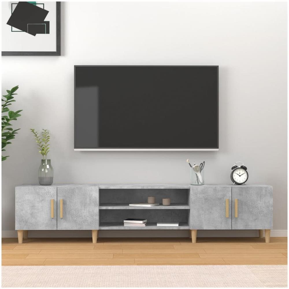 Mobile Porta Tv Grigio Cemento 180x31,5x40 Cm Legno Multistrato - Foto 1