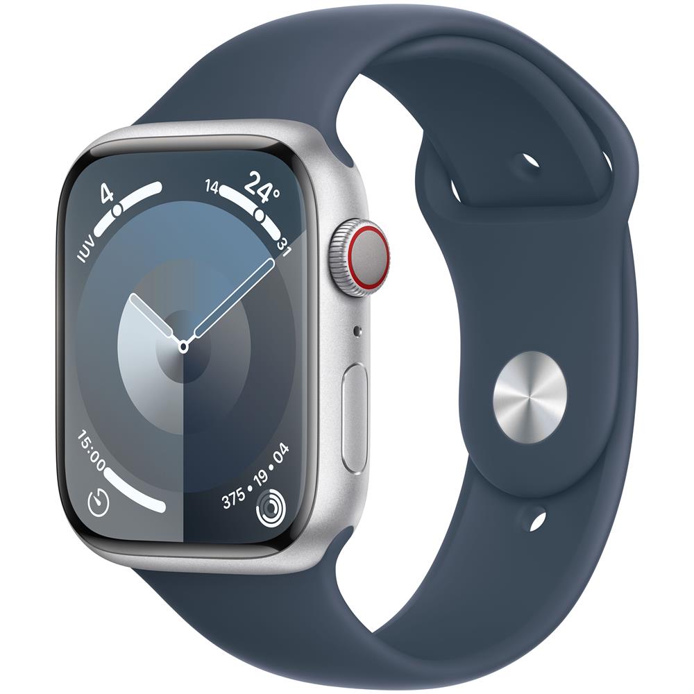 Watch Series 9 GPS + Cellular Cassa 45mm in Alluminio Argento con Cinturino Sport Blu Tempesta - S /M - Foto 2