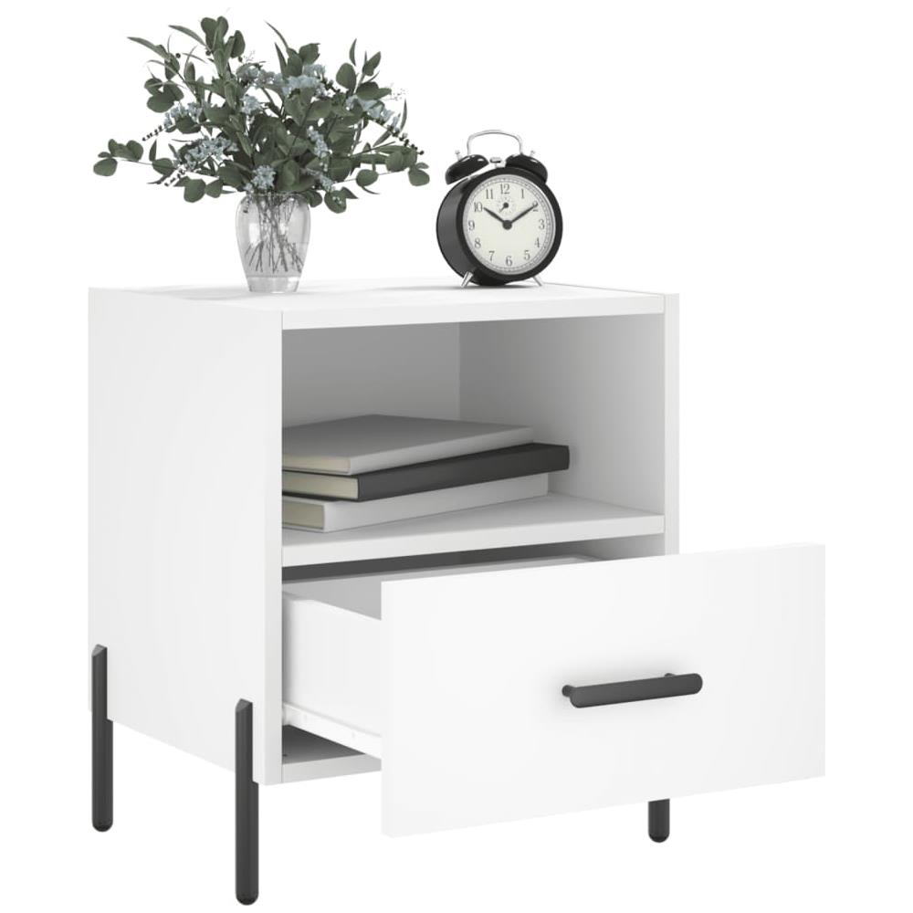 Comodini 2 Pz Bianchi 40x35x47,5 Cm In Legno Multistrato - Foto 3