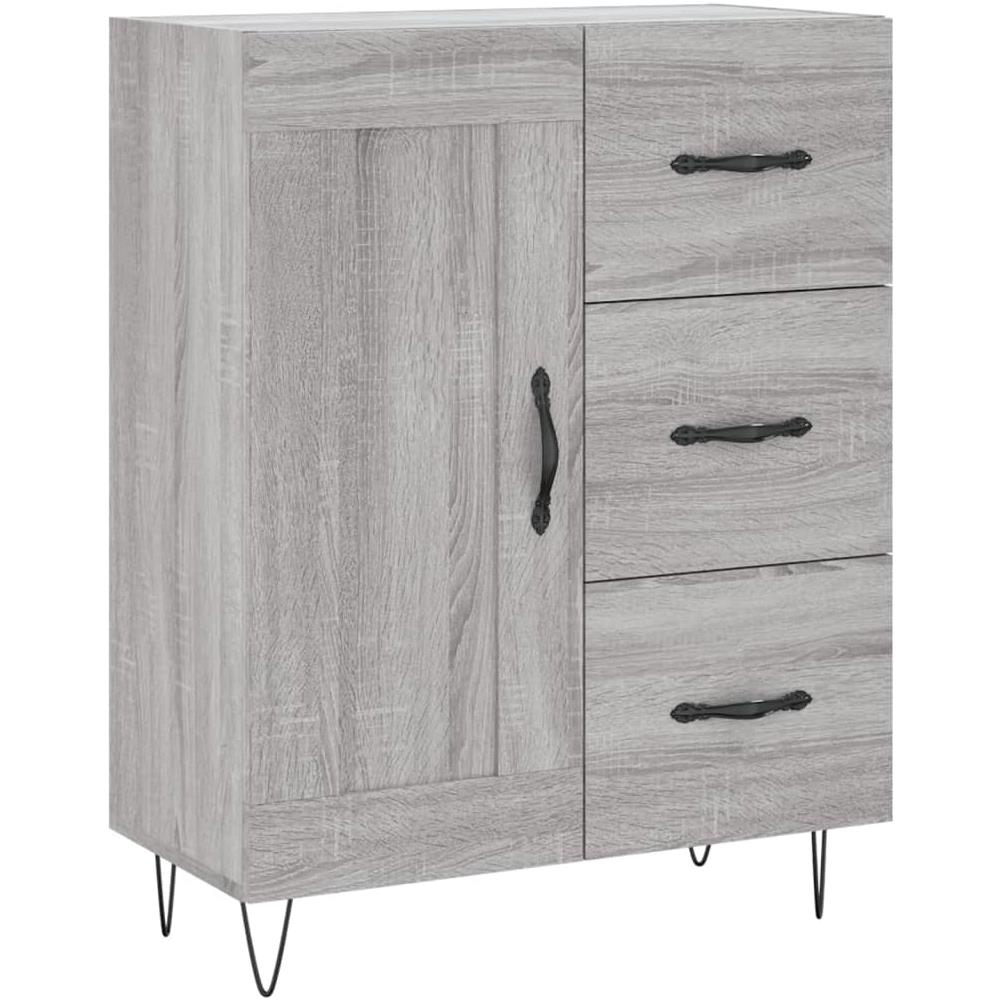 Credenza Grigio Sonoma 69,5x34x90 Cm In Legno Multistrato - Foto 2