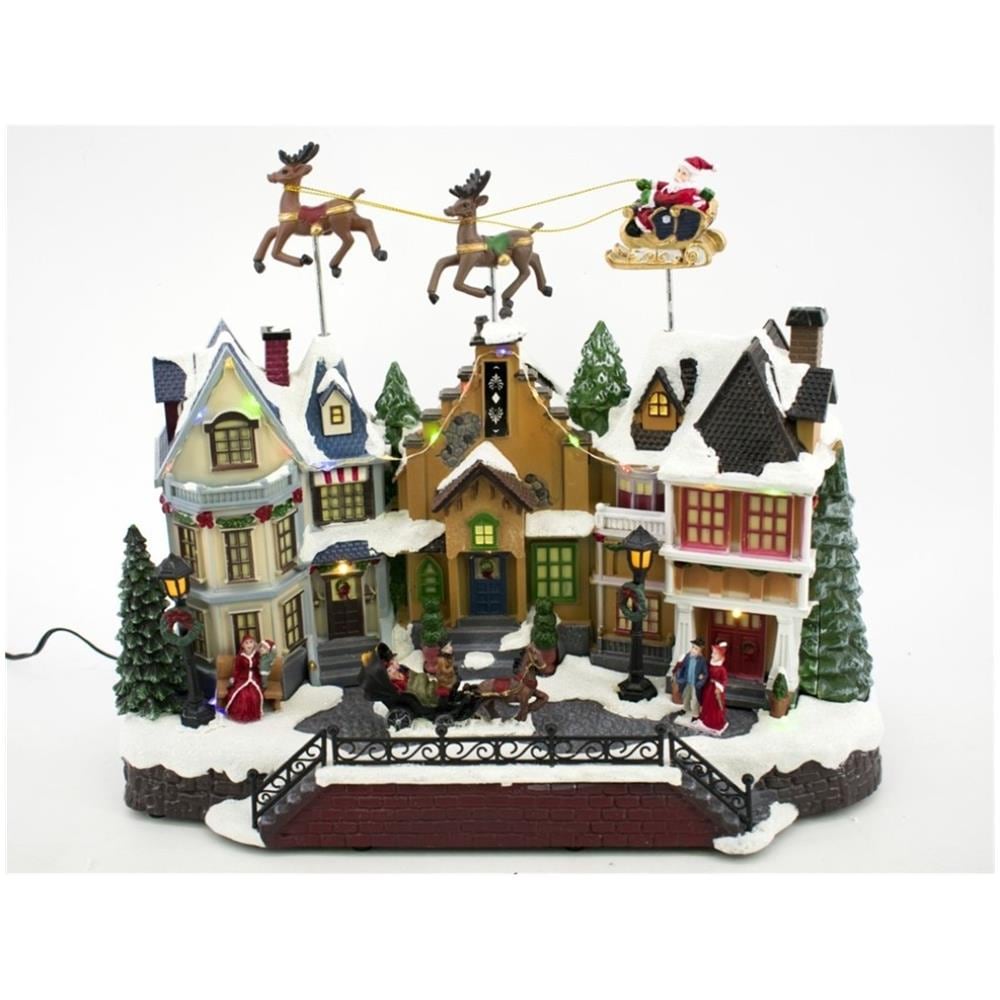 Villaggio Natalizio con Slitta Babbo Natale Luci e Musica - Foto 1