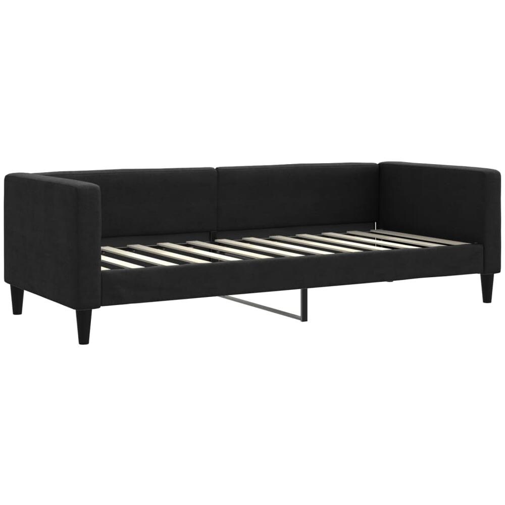 Letto Da Giorno Nero 80x200 Cm In Tessuto - Foto 1