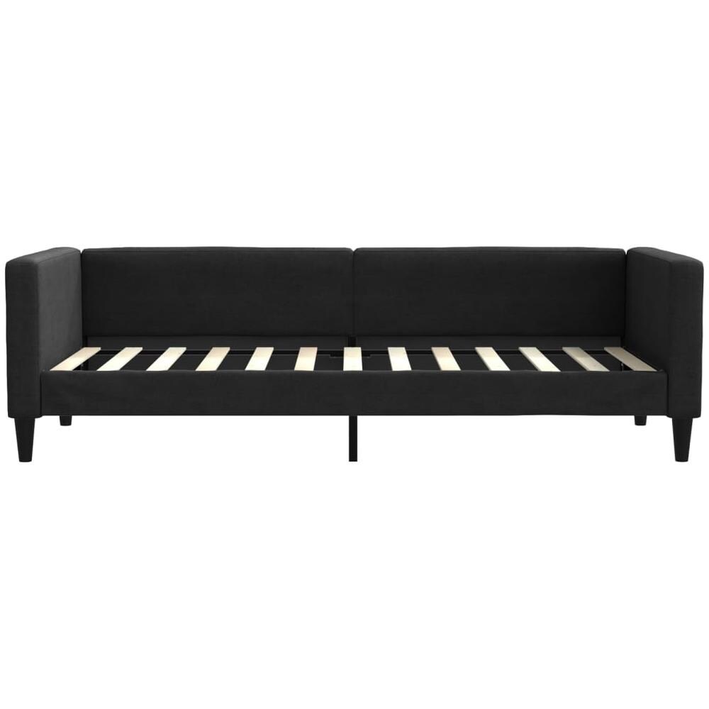 Letto Da Giorno Nero 80x200 Cm In Tessuto - Foto 2