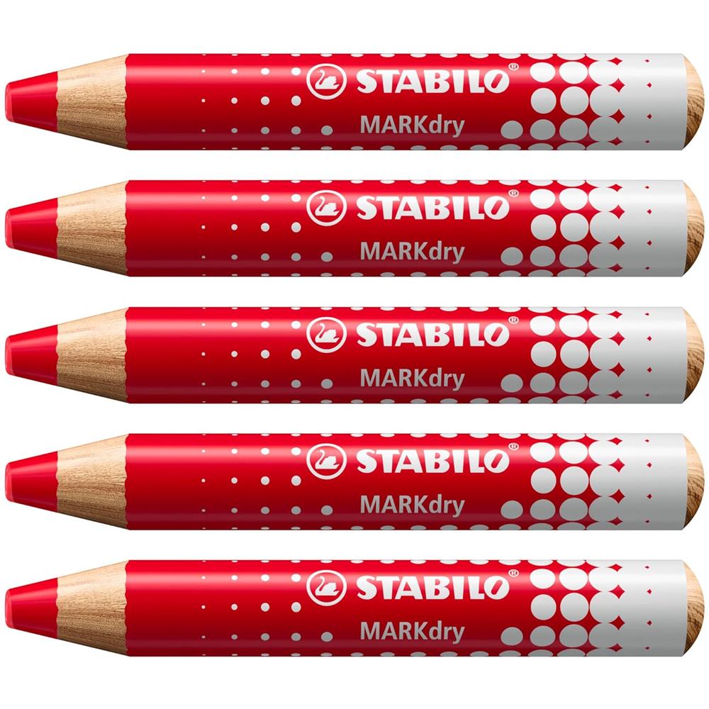 MARKdry - Marcatore per lavagna bianca e a fogli mobili - Confezione da 5 - Rosso - Foto 1